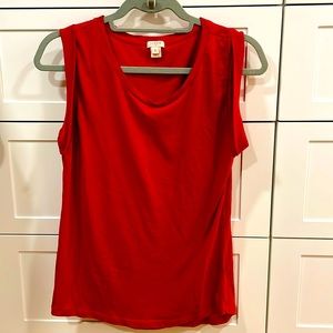 BOGO! JCrew red soft tee with folded sleeve detail
